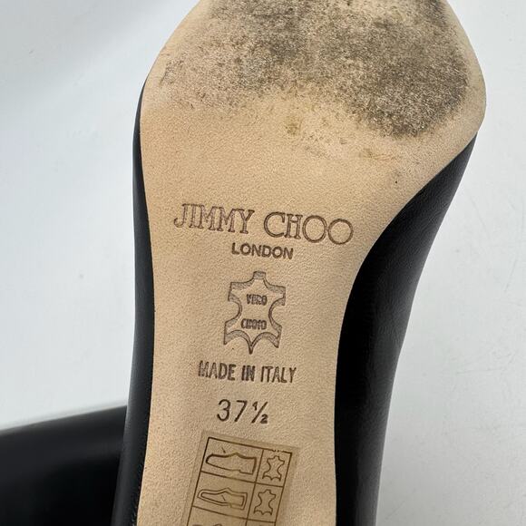 JIMMY CHOO Agathe Black Leather Knee-High Boots (w/box + dustbag) - Picture 9 of 16